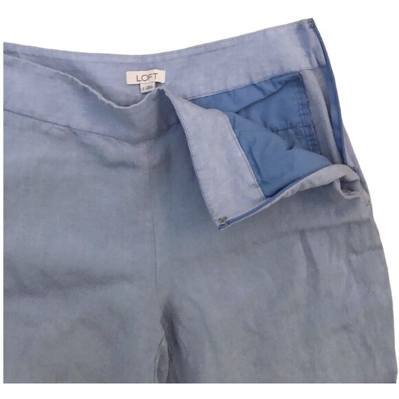 LOFT linen pants size 2 / 26 light blue linen viscose ankle lightweight #810 - Picture 4 of 8